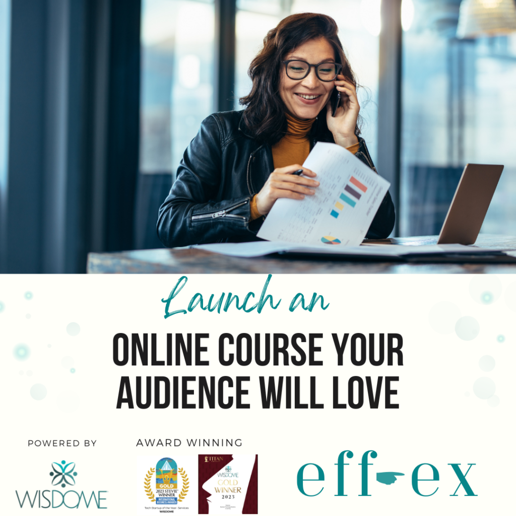 A woman creating an online course on her laptop.